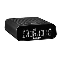 Lenco Radio-réveil avec DAB+ / FM Bluetooth et Grand Écran LCD Réglable Noir
