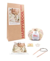 Kit Tricot Gilet Layette Laine Lewis ECRU 3M