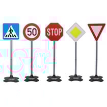 Set 5 panneaux de signalisation routiere 81 cm - jamara - securite routiere - jeu educatif plein air