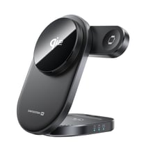Swissten Station de Charge Qi2 3 en 1 pour iPhone MagSafe / AirPods / Watch Pliable Noir