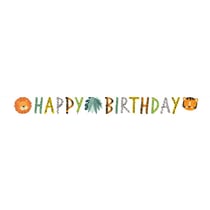 Guirlande Lettres Happy Birthday - Animaux de la Jungle
