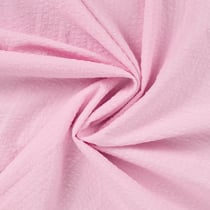 Tissu Seersucker Coton uni Rose