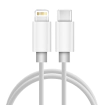Avizar Câble USB-C vers Lightning Charge et Synchro Rapide Silicone Résistant 1m Blanc