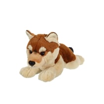 Peluche - Peluche Loup Allongé Marron & Beige - 25 cm