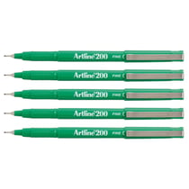 Lot de 5 stylos feutres permanents indélébiles - Pointe 0,4 mm - ARTLINE - Vert