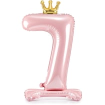 Ballon Debout - Chiffre 7 Rose