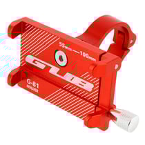 Support Vélo Smartphone 55 à 100mm de largeur Fixation Guidon Acier G-81 Rouge