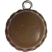 MégaCréa - Macaron pâte polymère Ø 15 mm Chocolat