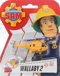 Véhicule en métal sam le pompier - wallaby 2 hélicoptère de pompier jaune - voiture miniature - dickie 203091000f