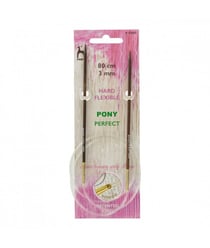 Aiguilles à tricoter circulaires fixes 80 cm Bois Perfect Du N°3 au 10 - Pony taille n°3