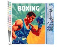 Peinture par Numéro Figured'Art - Affiche sportive Boxe - Kit de Loisir Créatif DIY Numéro d'Art Complet - 40x50cm sans châssis en bois
