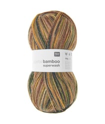 Pelote de laine à chaussettes à tricoter Superba bamboo superwash - 100GR - Rico Design 048 marron - Terra