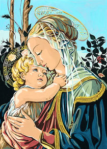 Canevas antique Madonne Botticelli 45x60cm