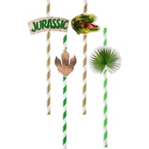 8 Pailles Dinosaure