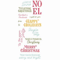 Tampons transparents Noël - Textes anglais - 13 clear stamps - Sizzix