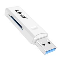 LinQ Lecteur Carte SD et micro SD Connecteur USB 3.0 Vitesse jusqu'à 5 Gbps Blanc