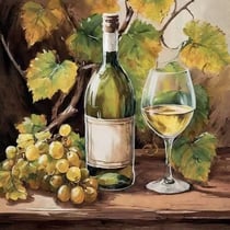 4 serviettes en papier découpage collage 33 cm VIN BLANC RAISIN VERRE VIGNE FR 102