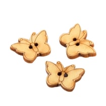 Lot de 6 boutons en bois 2cm x 1,8cm papillon