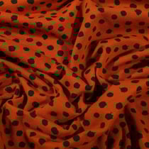 Tissu Jersey Coton Bio Pois déstructurés noirs sur fond Rouille
