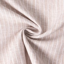Tissu Polycoton aspect Lin rayé Beige chiné