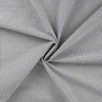 Tissu Coton Seersucker Clara fines rayures Blanc sur fond Bleu marine