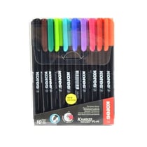 Marqueurs - Indélébile - Permanent - Tous supports - 10 couleurs - Pointe fine - Kores