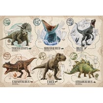Puzzle jurassic world : les dinosaures - 104 pieces - collection animaux prehistoriques - dino - clementoni - 27179