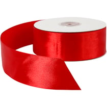 Ruban de satin, L : 38 mm, rouge, 50 m/ 1 rouleau