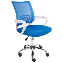 Chaise de Bureau Bleu en Tissu Siège Pivotant et Réglable avec Dossier pour Ordinateur Bureau