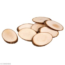 Rondelles de bois décoratives - 11 x 7,5 cm - 12 pcs