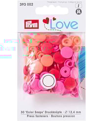 Bouton pression Color Snaps Love 12,4mm X 30 - Prym - certifié Oeko-Tex Rouge/rose/orange Multicolore
