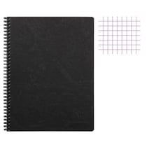 Cahier - A4+ - 22,5x29,7cm - Petits carreaux - 160 pages - Couverture noir - Spirale
