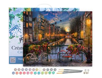 Peinture par Numéro Figured'Art avec Cadre - Canal Amsterdam - Kit de Loisir Créatif DIY Numéro d'Art Complet - 40x50cm toile tendue sur châssis