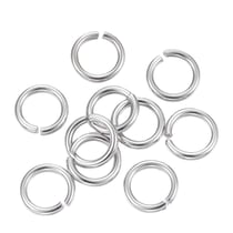 Lot de 50 anneaux de jonction métal argenté 8 mm ACIER INOXYDABLE 304 - ouverts connecteurs