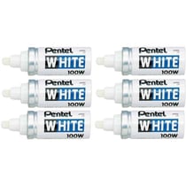 Lot de 6 marqueurs permanents pointe ogive 2,9 mm - PENTEL - Blanc - X100W