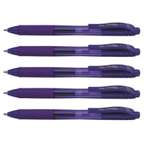 Lot de 5 stylos roller encre gel rétractable EnerGel X BL107 Pointe 0,7 mm Violet