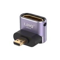 LinQ Mini Adaptateur Vidéo Micro-HDMI Mâle vers HDMI 2.1 Femelle Coudé 8K Violet