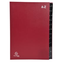 Trieur rigide Economique Ordonator 24 compartiments alphabétiques- 24x34cm - Rouge - x 8 - Exacompta