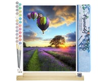 Peinture par Numéro Figured'Art - Montgolfières au dessus des Champs vertical - Kit de Loisir Créatif DIY Numéro d'Art Complet - 40x50cm toile roulée + châssis en bois à monter