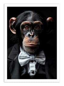 Affiche 50 x 70 cm -  Chimpanzee Wild Suits - Philippe Hugonnard