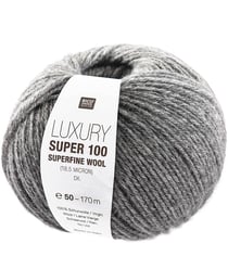 Pelote de laine Luxury Super 100 superfine wool dk - Rico Design 11 Gris