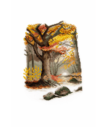 Kit point de croix Paysage automnal – DMC Multicolore