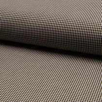 Tissu Bengaline Petits carreaux Écossais noir sur fond Beige
