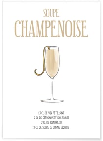 Affiche Cocktail Soupe Champenoise | A3 : 29,7x42cm