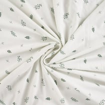 Tissus Jersey Coton imprimé Branches sur fond Blanc cassé