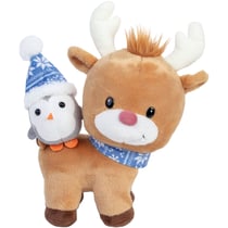 Peluche renne et pingouin 24 cm - WDK GROUPE PARTNER