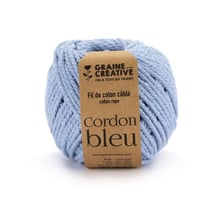Graine Créative - Fil de Coton câblé Bleu ciel Idéal pour Macramé, Frange et Knot