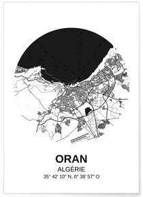 Affiche Carte Oran | A3 : 29,7x42cm