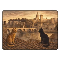 Planche à découper en verre chats d'Avignon L28