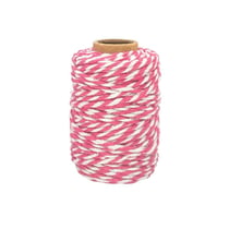 MégaCréa DIY - Ficelle coton bicolore fuchsia et blanc 25 m x 1,5 mm